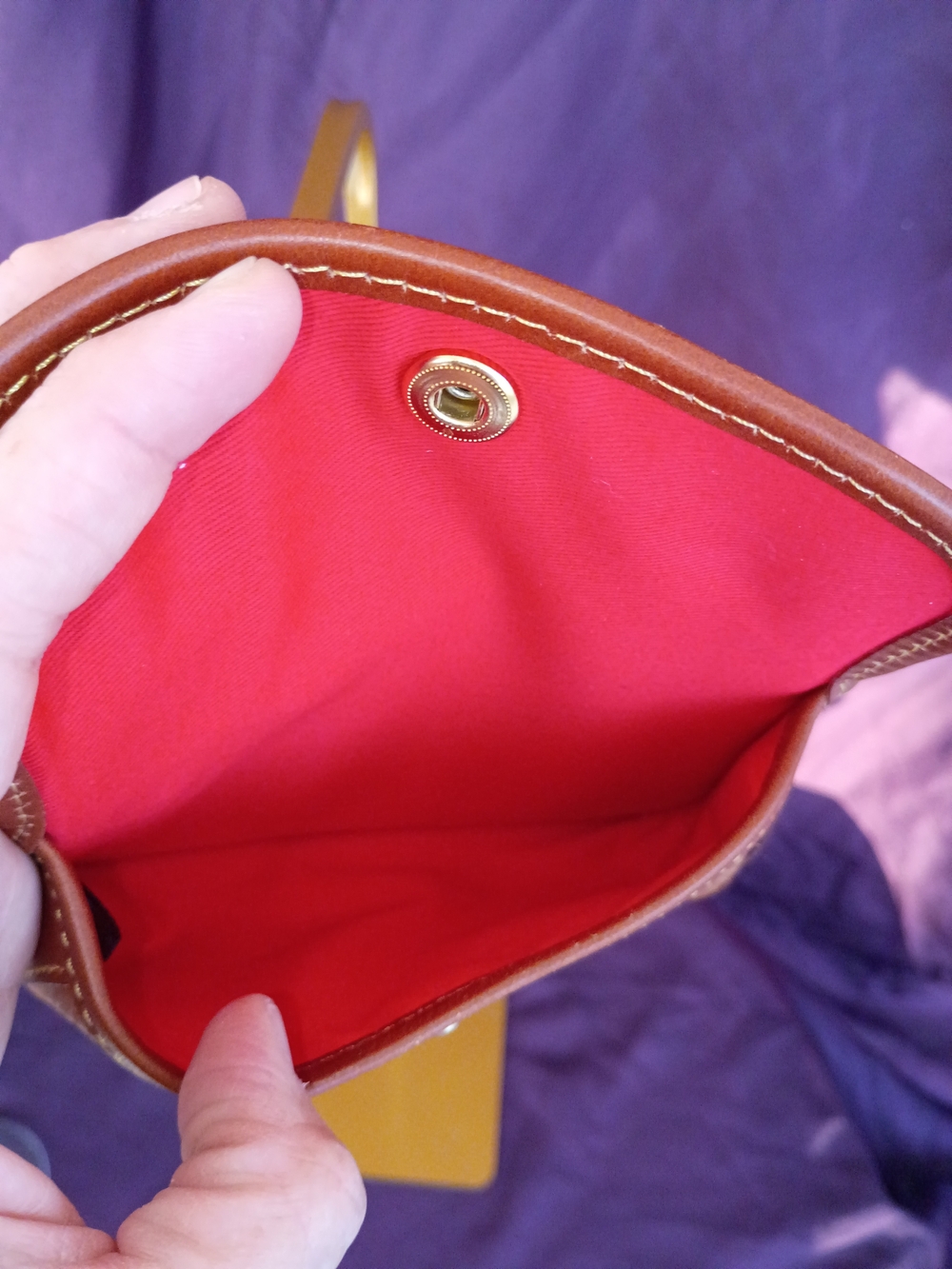 Dooney & Bourke Pebbled Leather Camel Wristlet - Picture 8 of 10